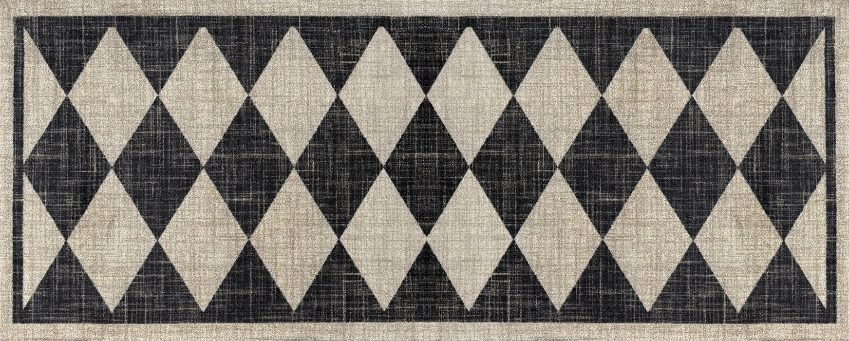Matsmiths Arthur Diamonds Floor Mats Washable Indoor Mat with Rubber Backing, Large Funny Door Mat for Entryway, Workshops, Man Caves, Bars, Non-Slip Area Rug and Mat, Washable Entryway Rug, Pet Friendly, Kid Friendly, Neutral, Taupe, Black, 27.5"x75"