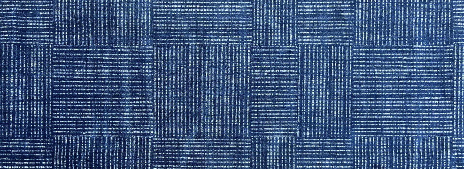 Matsmiths Canvas Floor Mats Washable Indoor Mat with Rubber Backing, Large for Entryway, Workshops, Man Caves, Bars, Non-Slip Area Rug and Mat, Washable Entryway Rug, Pet Friendly, Kid Friendly, Navy, White, 27.5"x75"