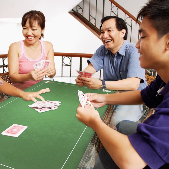 Matsmiths Playing Card Table Topper Mat, Washable Casino-Style Gaming Mat with Smooth Felt Surface and Rubber Backing, Non-Slip Table Cover for Kitchen Tables, Game Tables, Pub Tables, Stain-Resistant, 24” x 47”