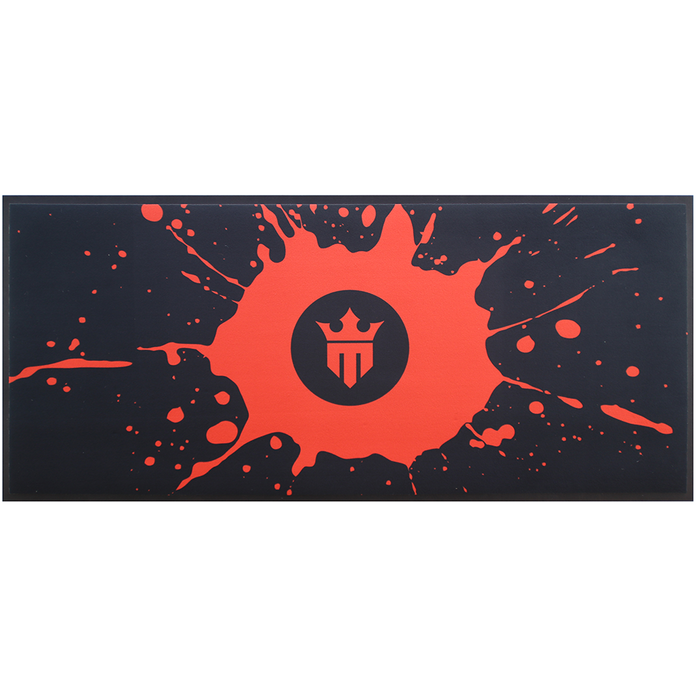 Matsmiths Gamer Keyboard and Mouse Mat, Washable Desk Mat with Non-Slip Rubber Backing, Smooth Polyester Surface for Pixel-Perfect Aim, Durable and Stain-Resistant Keyboard and Mouse Pad, Protects Desks from Spills and Scratches, Black and Red, 15” x 35”