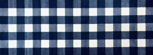Matsmiths Patchwork Navy Floor Mats Washable Indoor Mat with Rubber Backing, Large Door Mat for Entryway, Workshops, Man Caves, Bars, Non-Slip Area Rug and Mat, Washable Entryway Rug, Pet Friendly, Kid Friendly, Navy, White, 27.5"x75", Runner