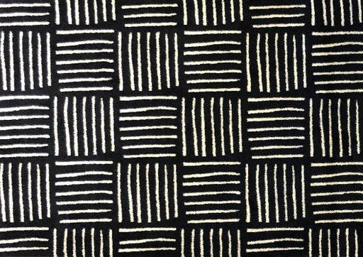 Pattern of black and white lines on a textured surface Floor Mats