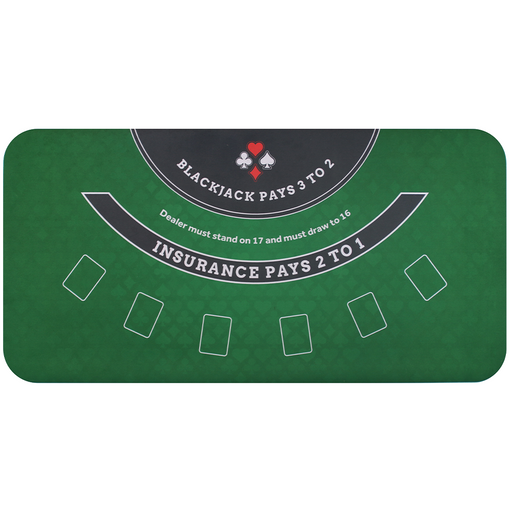 Matsmiths Blackjack Pro Table Topper Mat, Washable Casino-Style Gaming Mat with Smooth Felt Surface and Rubber Backing, Non-Slip Blackjack Table Cover for Kitchen Tables, Game Tables, Pub Tables, Stain-Resistant, Standard Playing, 24” x 47”
