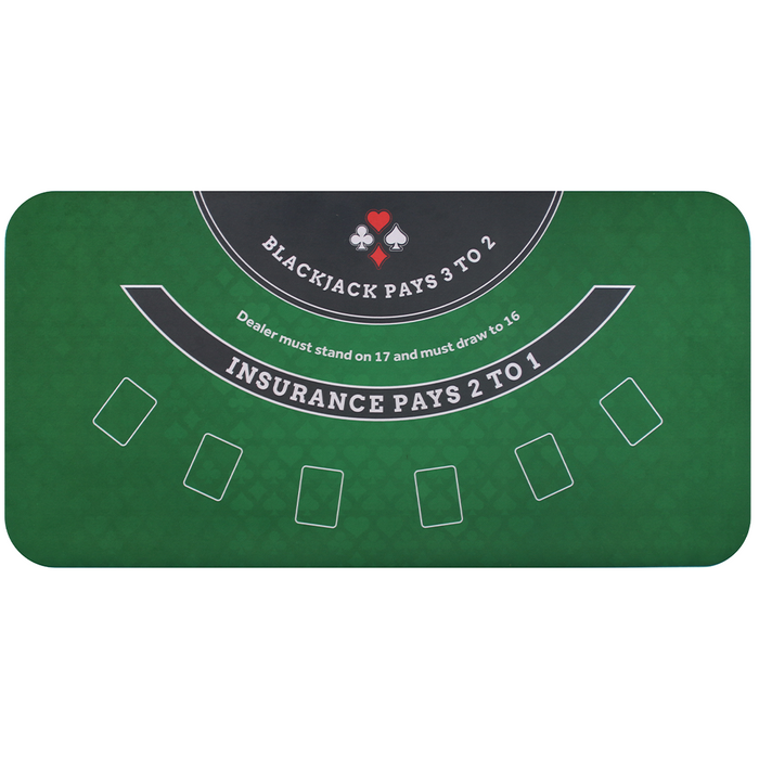 Matsmiths Blackjack Pro Table Topper Mat, Washable Casino-Style Gaming Mat with Smooth Felt Surface and Rubber Backing, Non-Slip Blackjack Table Cover for Kitchen Tables, Game Tables, Pub Tables, Stain-Resistant, Standard Playing, 24β x 47β