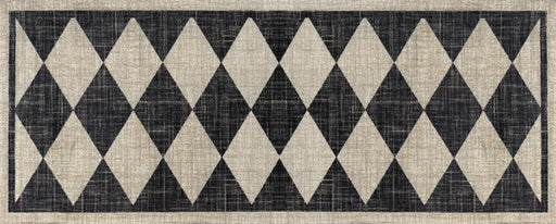 Matsmiths Arthur Diamonds Floor Mats Washable Indoor Mat with Rubber Backing, Large Funny Door Mat for Entryway, Workshops, Man Caves, Bars, Non-Slip Area Rug and Mat, Washable Entryway Rug, Pet Friendly, Kid Friendly, Neutral, Taupe, Black, 27.5"x75"