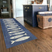 Matsmiths Fish Tango Floor Mats Washable Indoor Mat with Rubber Backing, Large Door Mat for Entryway, Workshops, Man Caves, Bars, Non-Slip Area Rug and Mat, Washable Entryway Rug, Pet Friendly, Kid Friendly, Navy, Cream