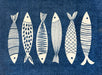 Matsmiths Fish Tango Floor Mats Washable Indoor Mat with Rubber Backing, Large Door Mat for Entryway, Workshops, Man Caves, Bars, Non-Slip Area Rug and Mat, Washable Entryway Rug, Pet Friendly, Kid Friendly, Navy, Cream, 24"x35"