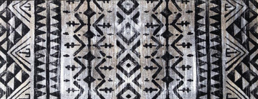 Matsmiths Pueblo Floor Mats Washable Indoor Mat with Rubber Backing, Large Runner Mat for Entryway, Workshops, Man Caves, Bars, Non-Slip Area Rug and Mat, Washable Entryway Rug, Pet Friendly, Kid Friendly, black, silver, bronze, 27.5"x75”