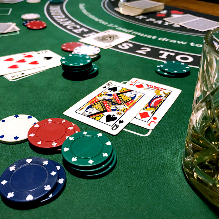 blackjack table toper close up